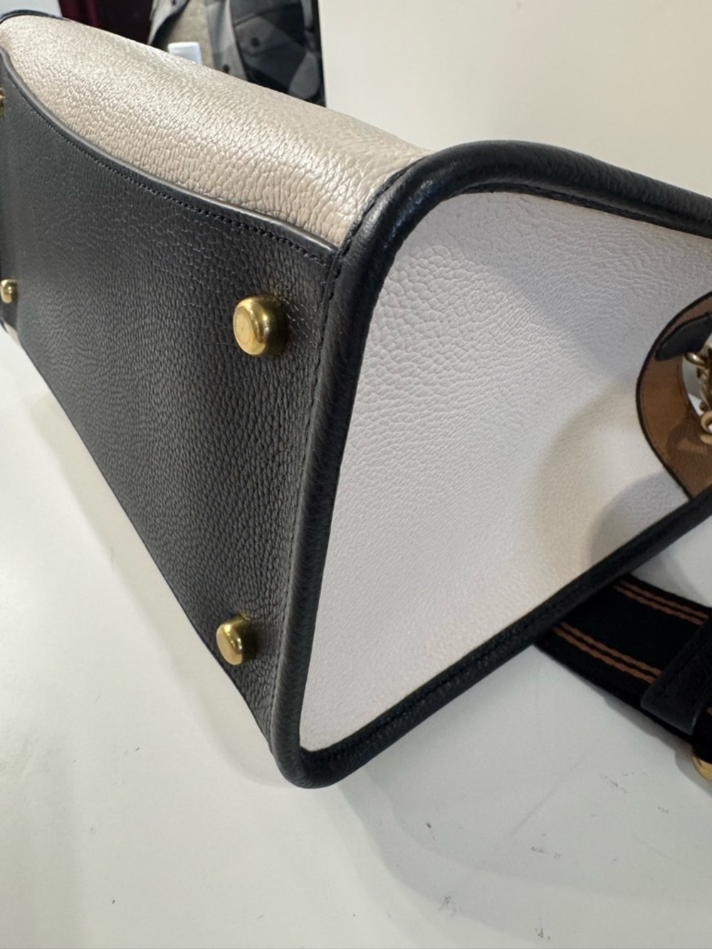 Coach Chalk, Brown & Black Colorblock Messenger Bag - Picture 6 of 7